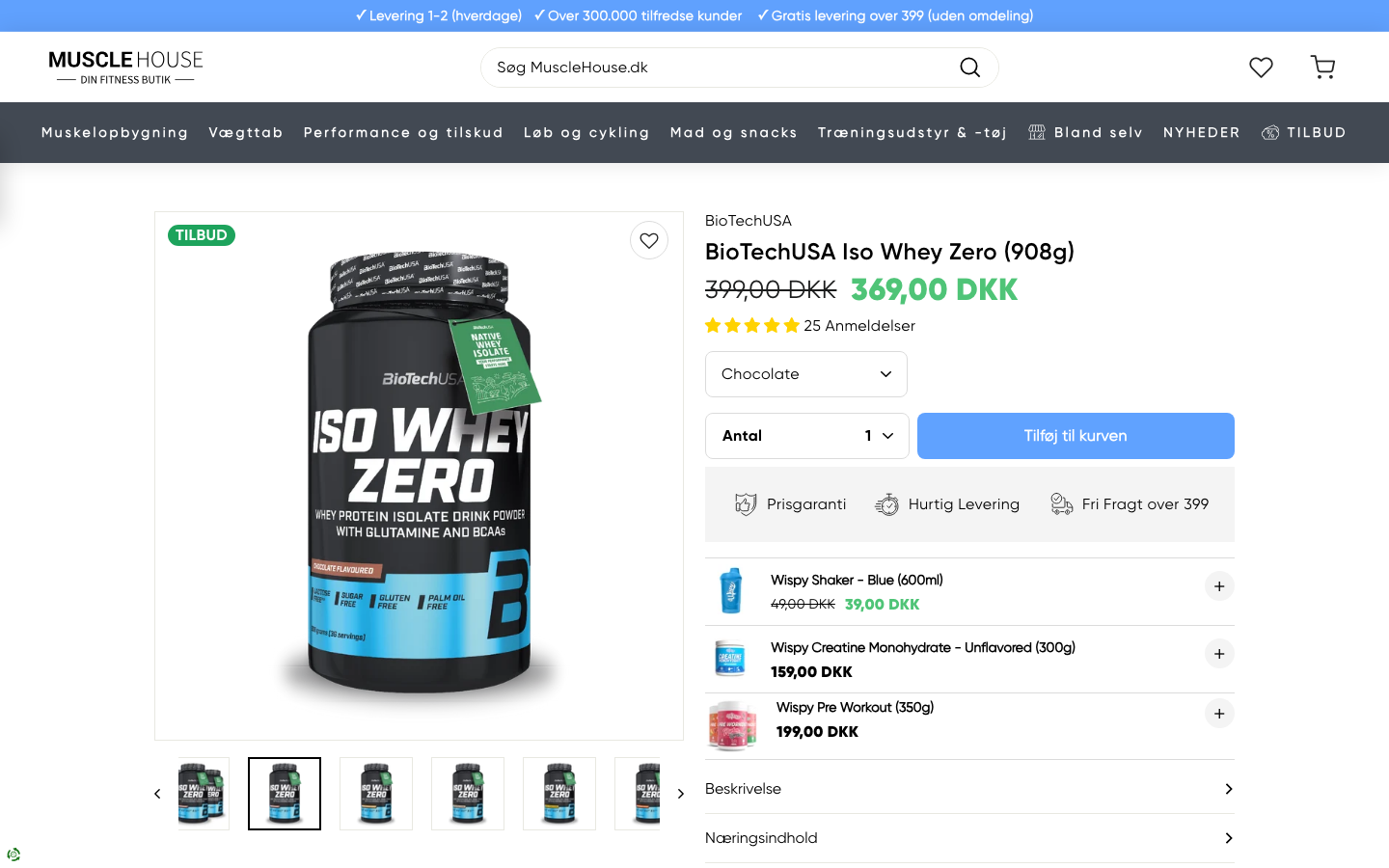 BioTechUSA Iso Whey Zero 908 g produktside hos Musclehouse