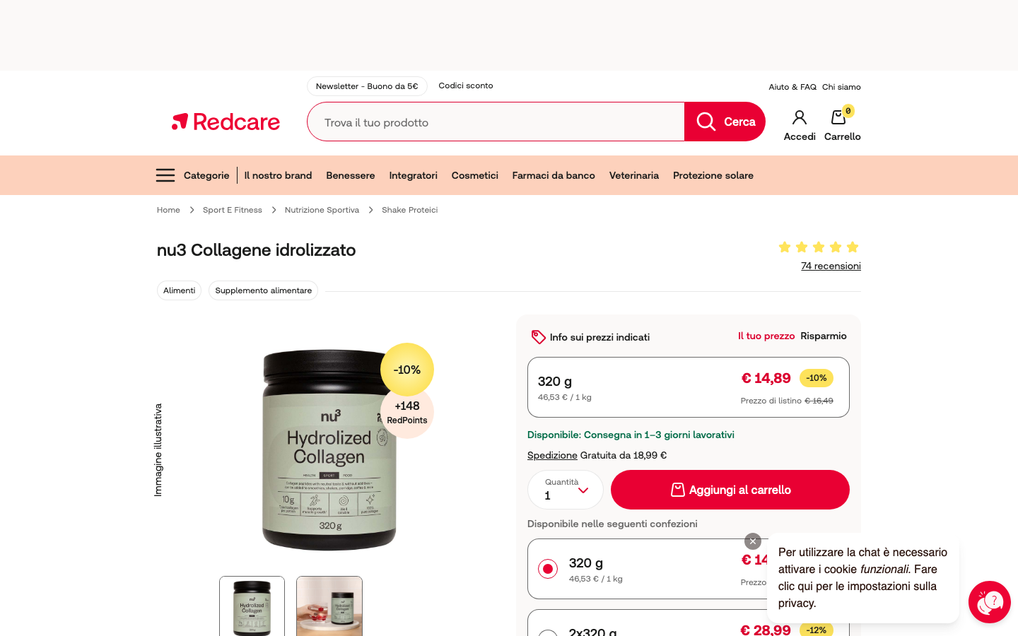 Pagina prodotto nu3 Collagene Idrolizzato