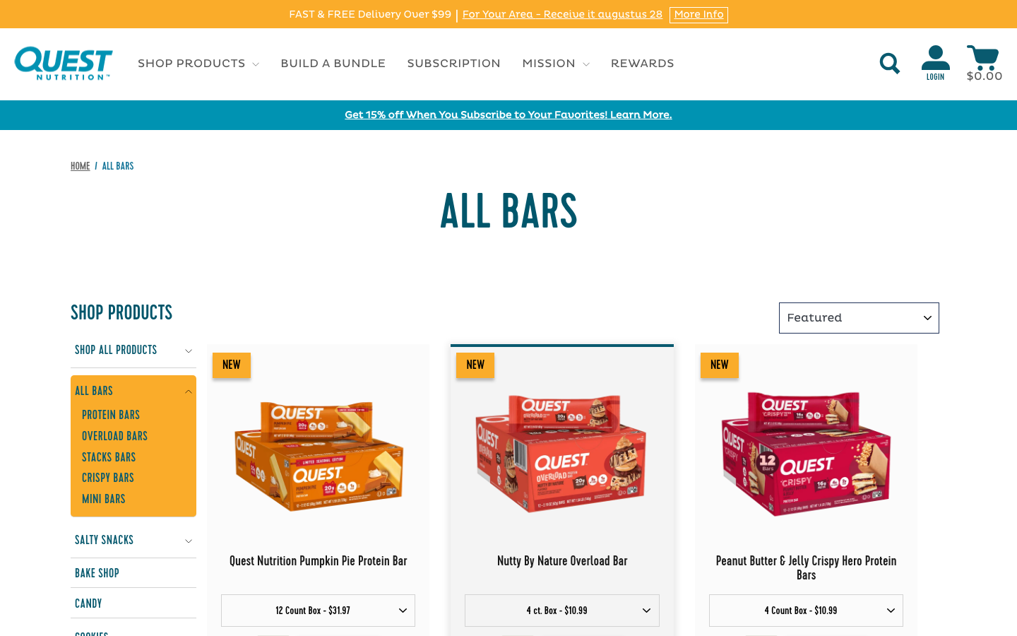 Quest Nutrition eiwitrepen assortiment, meeste smaken GFCO gecertificeerd glutenvrij
