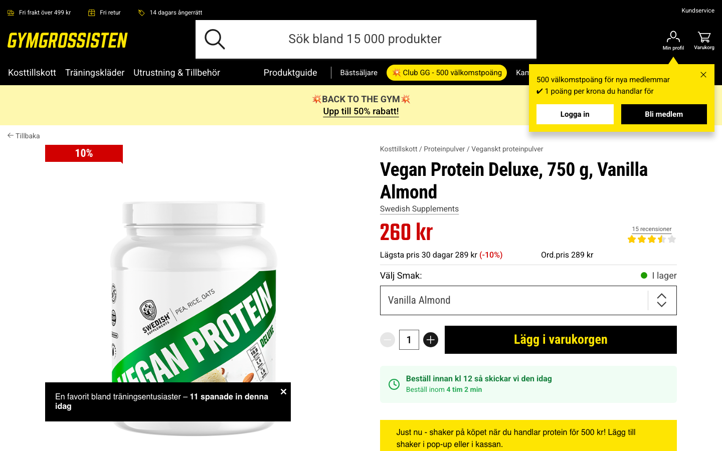 Vegan Protein Deluxe från Swedish Supplements hos Gymgrossisten