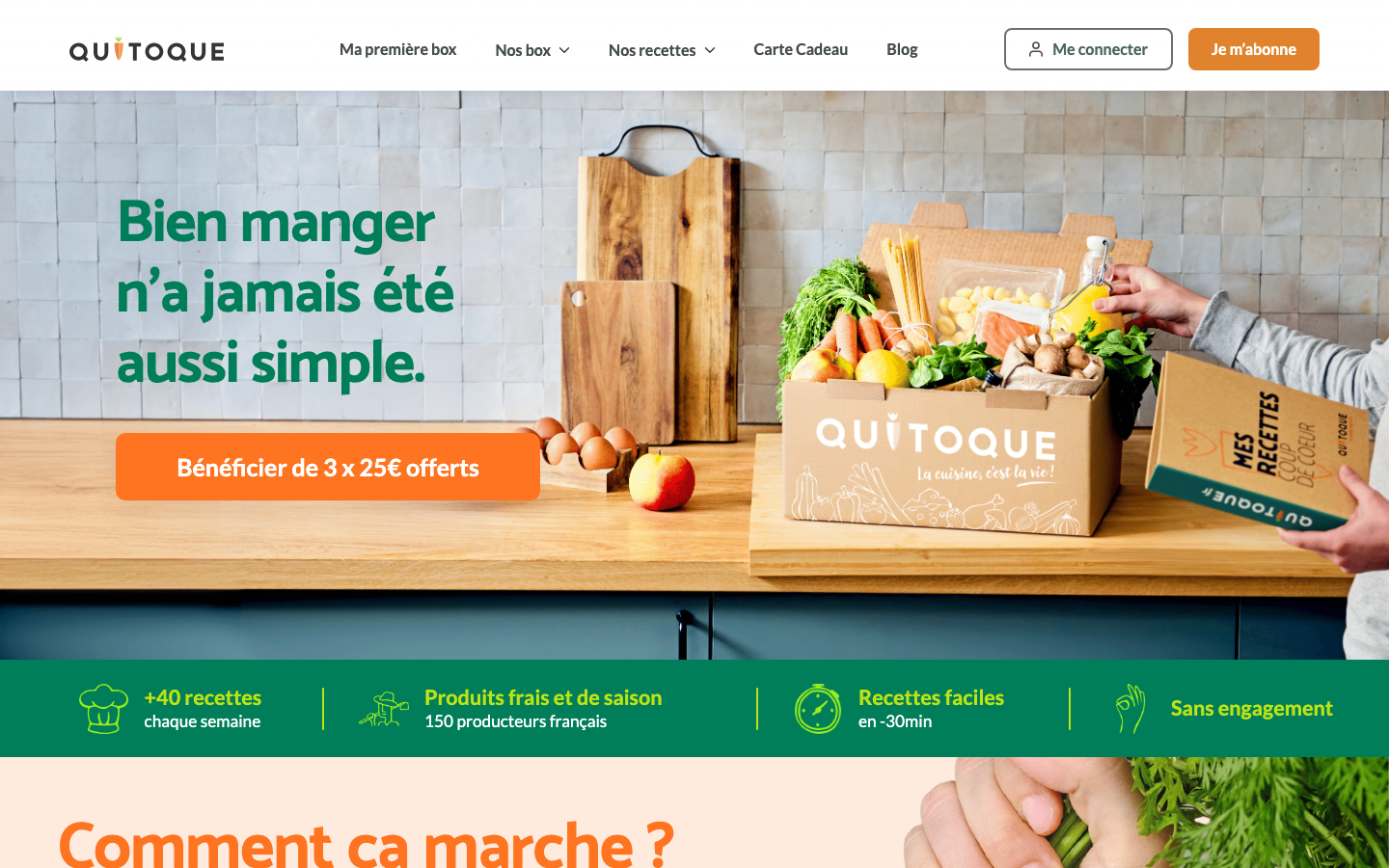 Page d'accueil du site Quitoque